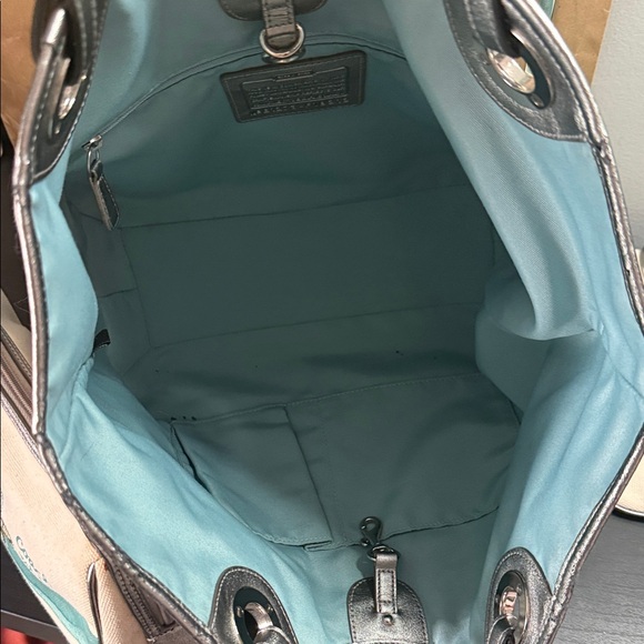 Coach Starfish Canvas Tote Set - Cream and Teal - Picture 12 of 12